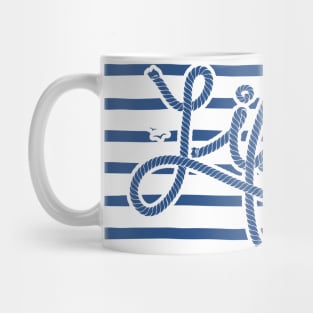 Navy lettering: Life is adventure Mug